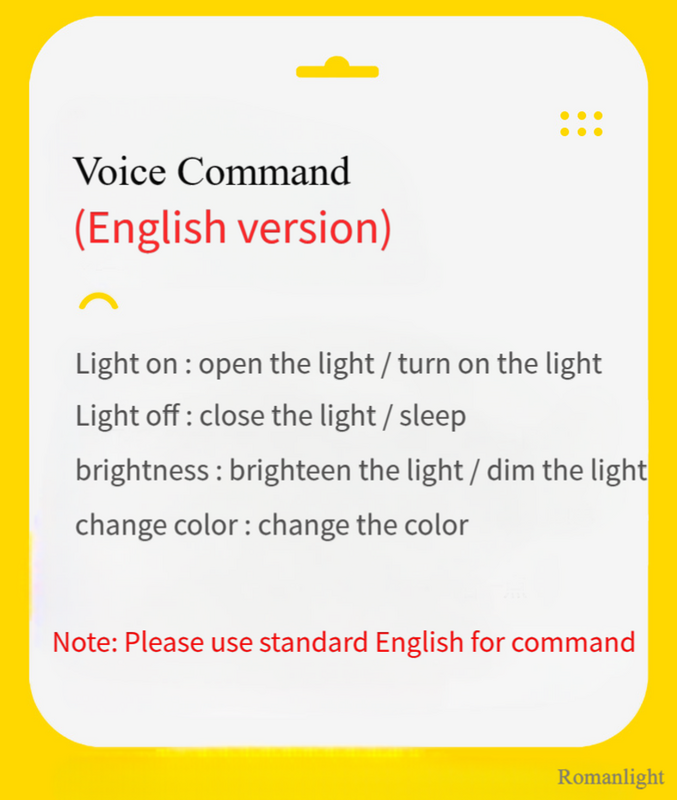 Veilleuse à commande vocale chinoise/anglaise Maison intelligente à économie d'énergie Capteur de son corporel Usb Lampe d'ambiance