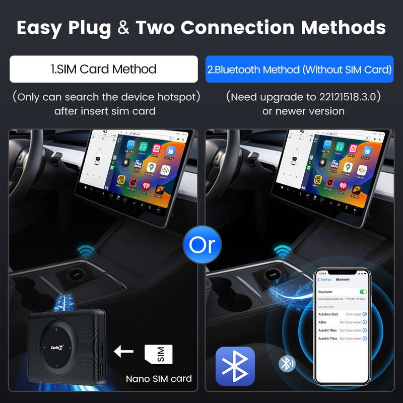T2C Carlinkit adattatore Wireless CarPlay per Tesla Car Play Dongle Wireless per modello 3 modello Y S X Waze Spotify Android Auto