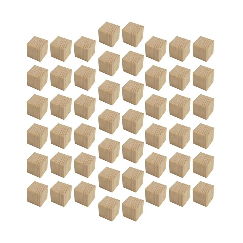 숫자 퍼즐 제작용 단단한 나무 큐브, 나무 블록 50 개