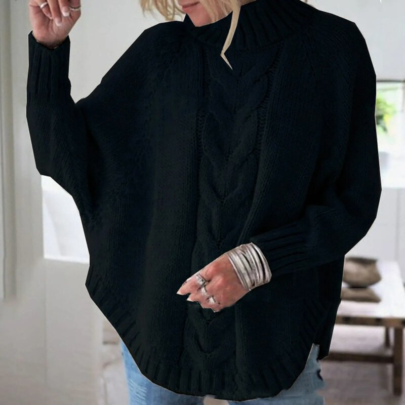 2023 Frühling Herbst Acryl Damen pullover Roll kragen pullover Langarm pullover gestrickt solide asymmetrische Mode Streetwear Pullover