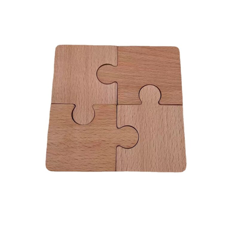 Buk drewniane Puzzle dwa kółka Puzzle początkujący klamra zabawki edukacyjne dla dzieci dzieci zabawki Montessori prezenty