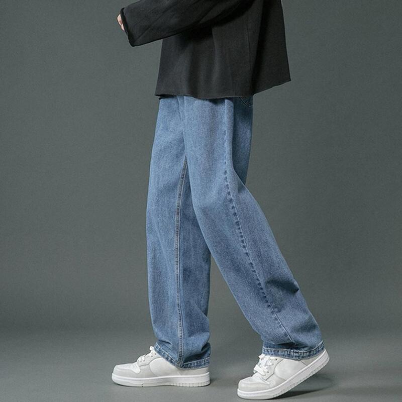 Pantalones vaqueros holgados para hombre, Jeans clásicos rectos de pierna ancha, ropa de calle informal de Hip Hop, lavados, moda coreana