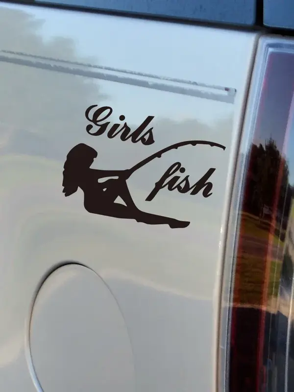 Autocollants de voiture pour filles, poisson-dame, autocollants de pêche Suffolk, autocollants de moto, accessoires décoratifs, style de voiture, 15,5 cm x 11.1cm