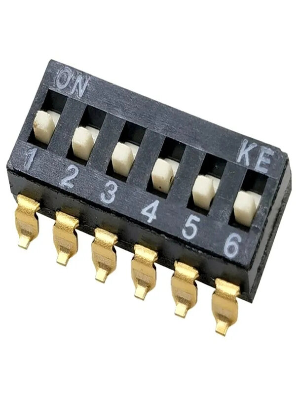 KE dial switch Kode sakelar pelat emas, dial datar 1/2/3/4/5/6/8/10 bit 2.54mm sisipan langsung SMT asli