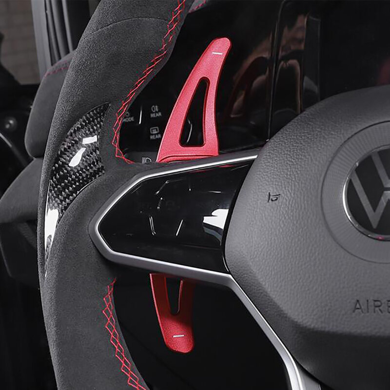 Extensão de alumínio do remo do volante do carro, acessórios para linha VW Golf 8 MK8 R GTI R, 2020 2021 2022, 2 peças