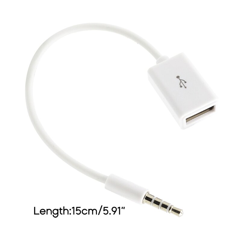 オーディオ AUX ジャック 3.5mm オス USB 2.0 Type-A メス OTG コンバータ アダプタ ケーブル