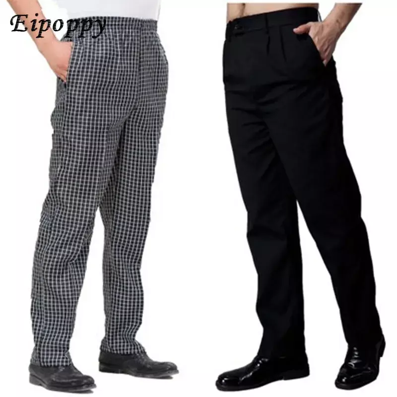 Najnowszy trend spodnie szefa kuchni jesienne i zimowe kucharze spodnie zebra kombinezony pasiaste spodnie spodnie w kratę kuchni mężczyzn 6 rodzajów