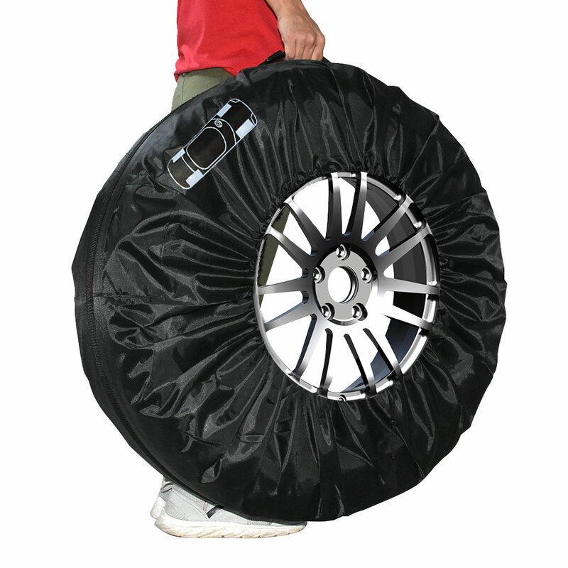 2022 4PCS Car Spare Tire Cover Case Polyester Auto Wheel Tire Storage Bags Vehicle Tyre Accessories Dust-proof Protector Styling