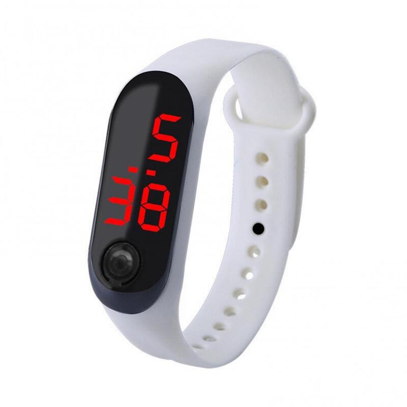 Schermo a LED orologio digitale cinturino regolabile controllo pulsante Display a LED orologio digitale elettronico bracciale donna uomo orologi da polso