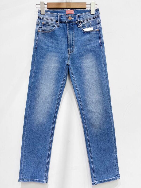 Женские Стрейчевые прямые джинсовые брюки, модные повседневные джинсы до щиколотки, новинка 2023