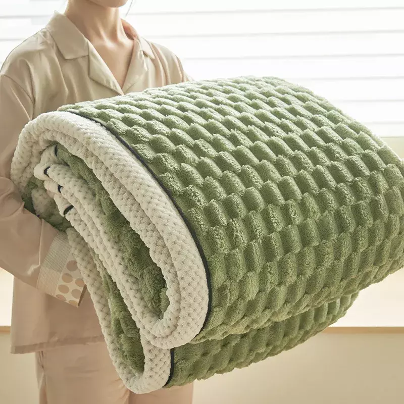 Одеяло из кораллового бархата, утолщенное зимнее одеяло, полотенце, одеяло, фланелевая теплая кровать, одинарное одеяло