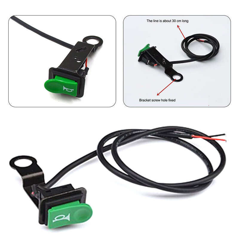 Green Horn Switch Horn Switch Horn Power Switch Horn Switch Iron Bracket Motorcycle Accessories With Reflector