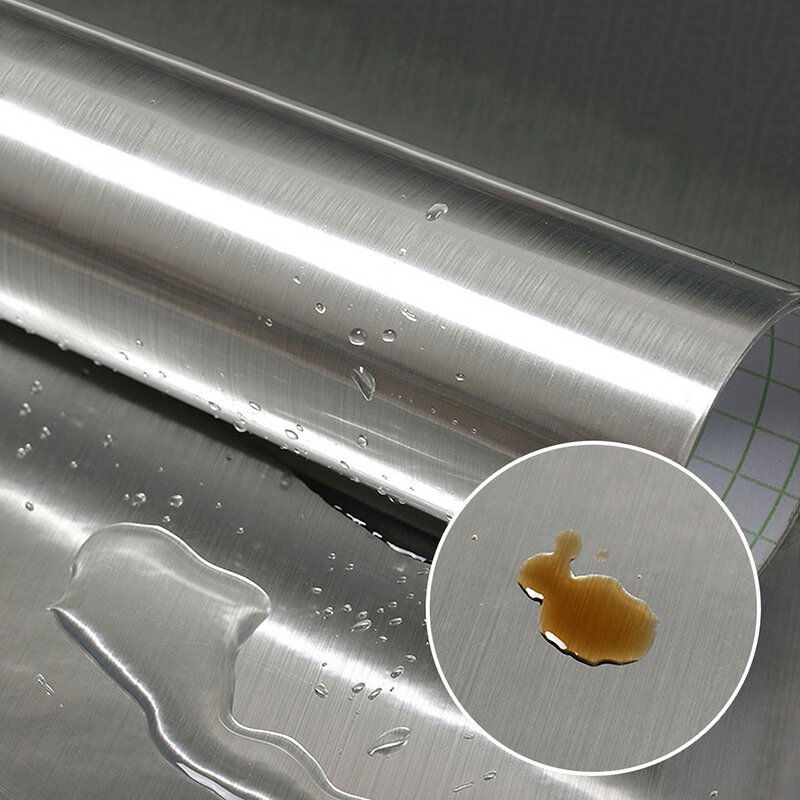Kim Loại Phong Cách Trang Trí Peel Và Stick Phim Chải Bạc/Vàng Liên Hệ Với Giấy PVC Chống Thấm Nước Nhà Thiết Bị DIY Decal