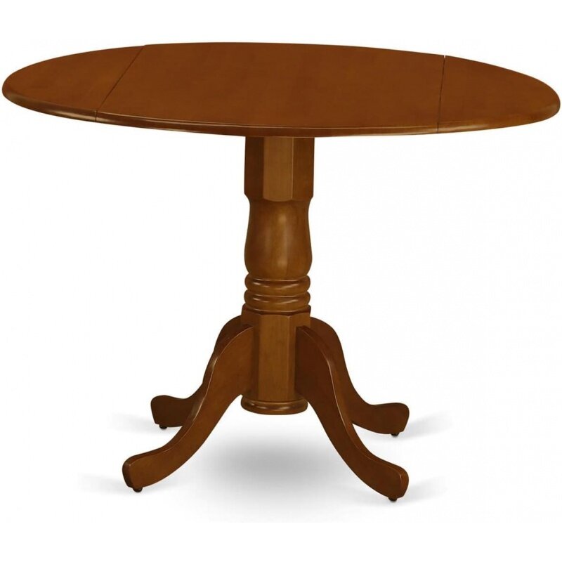 East West Furniture DLWE3-BCH-W Дублин, кухонный набор из 3 предметов, содержит круглый стол с каплями и 2 Стульями для столовой, 42x42