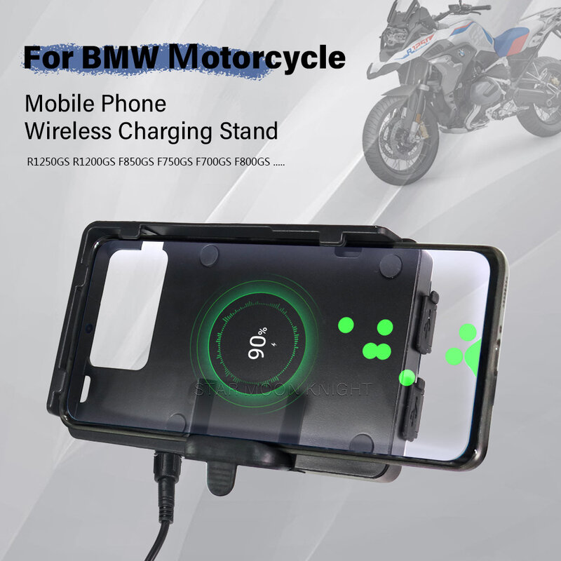 Mobile Phone Wireless Charging Stand For BMW R 1200 GS 1250 R1200GS LC Adv R1250GS F750GS F850GS F900R F900XR S1000XR R1250R