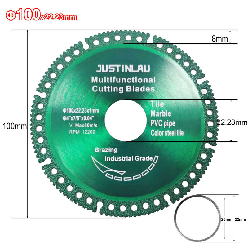 Composite Multifunctional Cutting Saw Blade 100mm Ultra-thin Saw Blade Ceramic Tile Glass Cutting Disc For Angle Grinder Tools