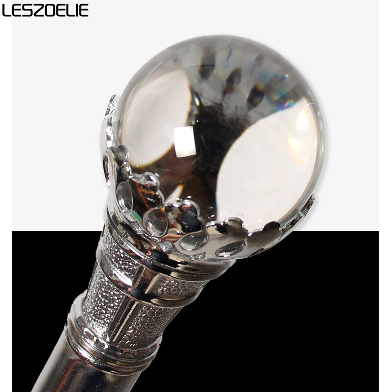 Bastão de cristal coroa para homens e mulheres, bengala prateada brilhante, bengala decorativa de festa, 10 cores, 95cm
