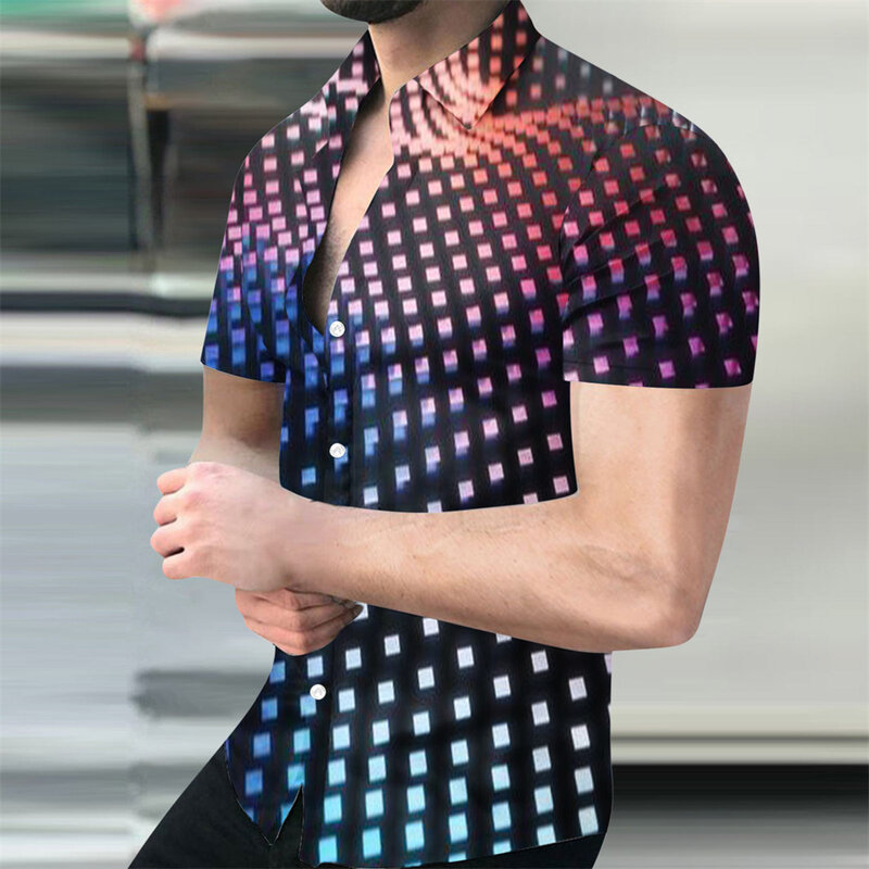 Chemise décontractée à impression numérique à manches courtes pour hommes, vacances à Hawaï, mode d'été, nouveau, 2023