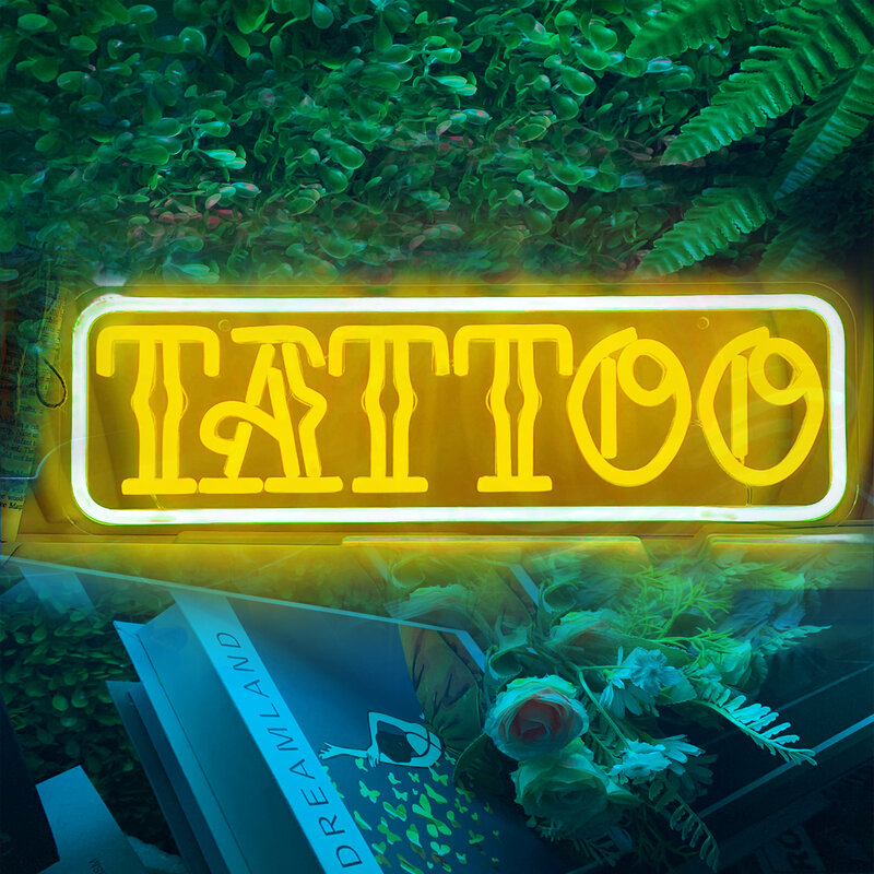 Luz de letrero de neón led para tatuaje, luz decorativa multiusos montada en la pared para tienda de tatuajes