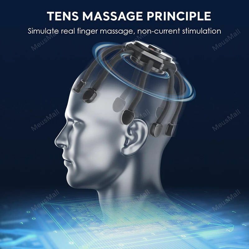 Электрический массажер для головы, физиотерапевтическая декомпрессионная чесалка для головы, снятие стресса, улучшение сна
