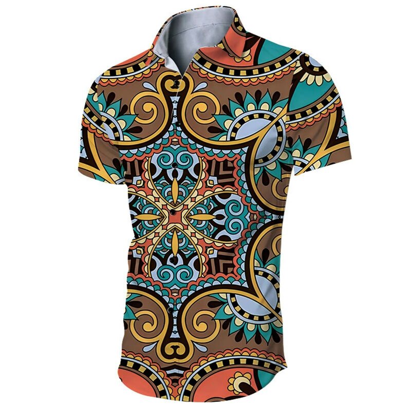 Chemise à manches courtes pour hommes, imprimé 3D, haut floral décontracté, chemise d'été des années 70, nouveau
