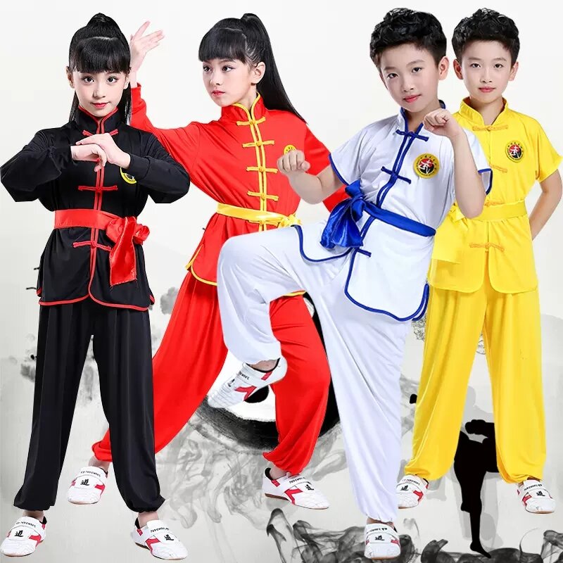 Roupa infantil tradicional chinesa, Kungfu, Wushu, uniforme de Tai Chi, Shaolin, artes marciais, performance de palco, menina, menino, trajes de Kung Fu