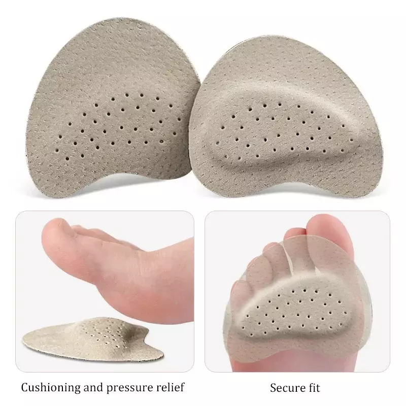 4pcs Sandals Anti-slip Stickers Leather Forefoot Pad Women High Heels Pain Relief Insert Insoles Toe Cushion Foot Care Shoes Pad