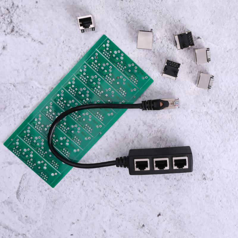 RJ45 Connector Ethernet Cable Splitter 1 Male To 3 Female Port LAN Network Plug RJ45 Adapter Ethernet Network Cable Accessories