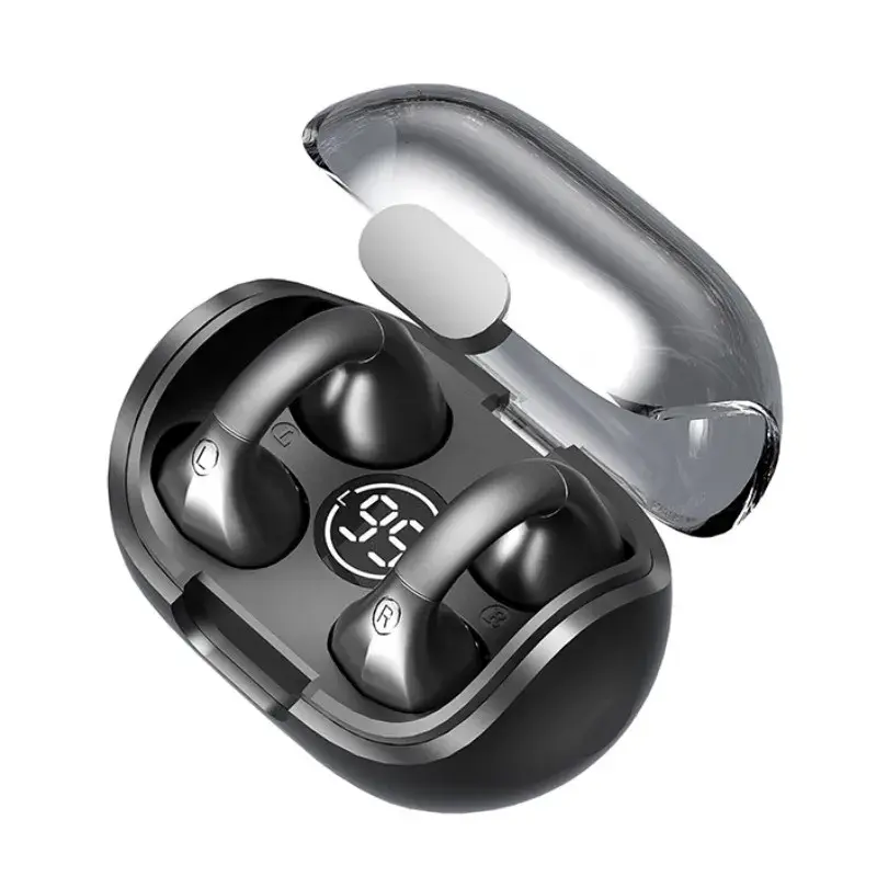 M8 Clip On Earbuds Wireless Bluetooth V5.3 Open Ear Headphones IPX7 Waterproof Earphones Sport Running Work Earbud Hooks