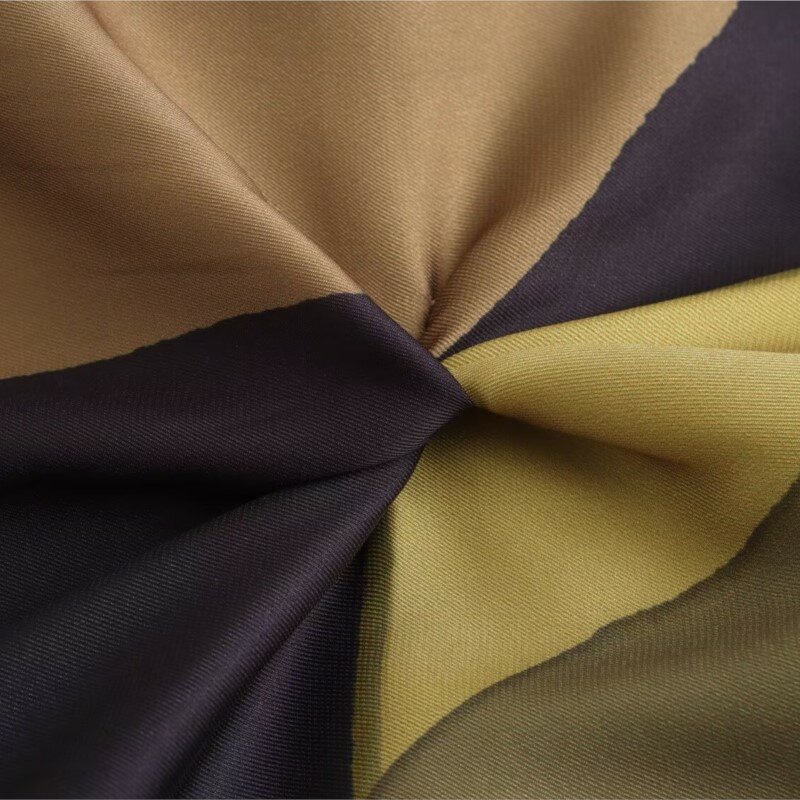 TRAF Printed Midi Dress for Women Spring Summer 2024 New Waist Knot Decoration Slim Fit Short Sleeved Dress