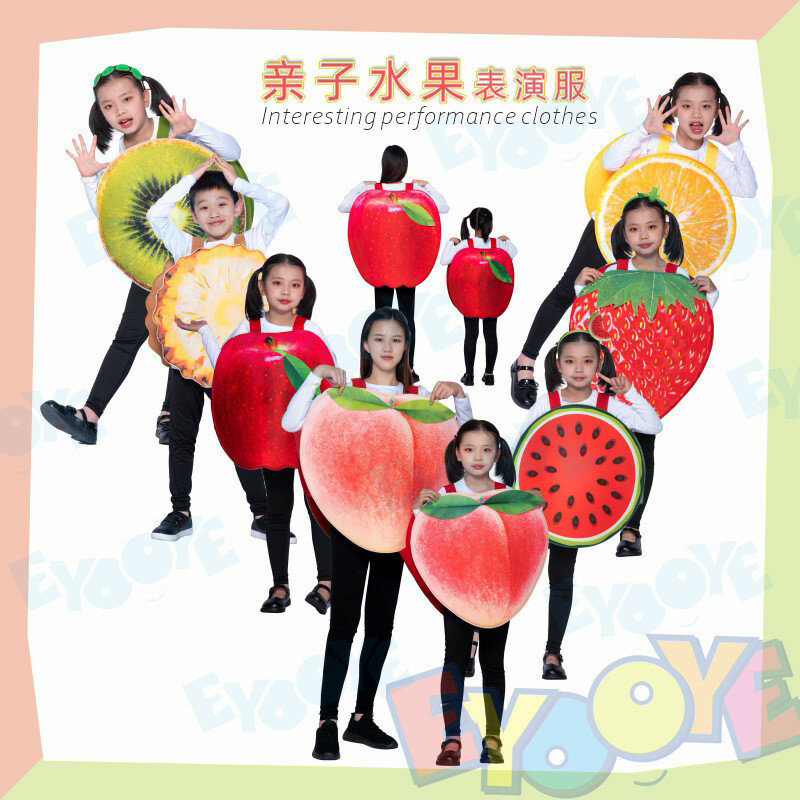 Costume de cosplay de la série Fruit, tenue de dessin animé, vêtements parent-enfant, accessoires créatifs et amusants, performance sur scène, festival de carnaval, fête