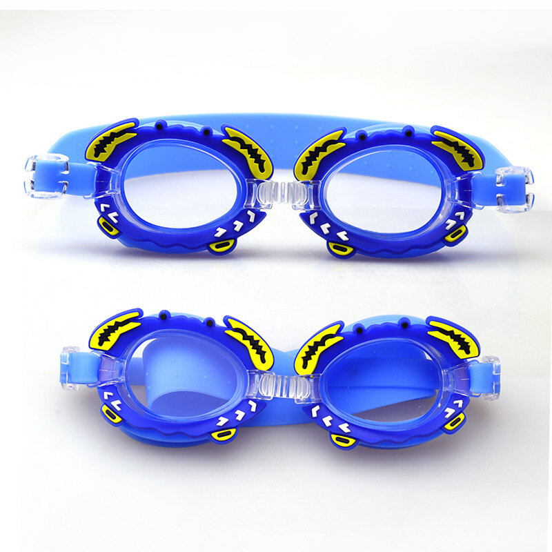 Gafas de natación impermeables antiniebla para niños, lindas gafas de natación para aprender a nadar, espejo de dibujos animados para bebés con natación ajustable para niños