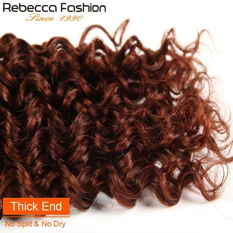 Rebecca Remy มัดเส้นผมมนุษย์แบบร้อยเป็นคลื่นบราซิล Dream Curly Human Hair Bundles Ombre Blue Pre-สีสำหรับผมซาลอน Extension
