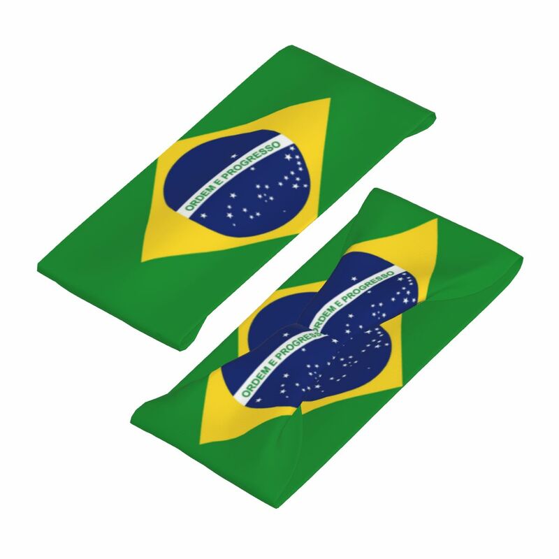 Bandeira do brasil faixa de cabelo elástico yoga bandana maquiagem cabelo hoop headwrap