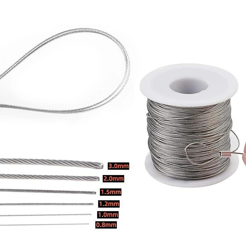 5/10m stainless steel wire rope with a diameter of 7*7 structure soft fishing lifting cable pull rope drying rack wire rope