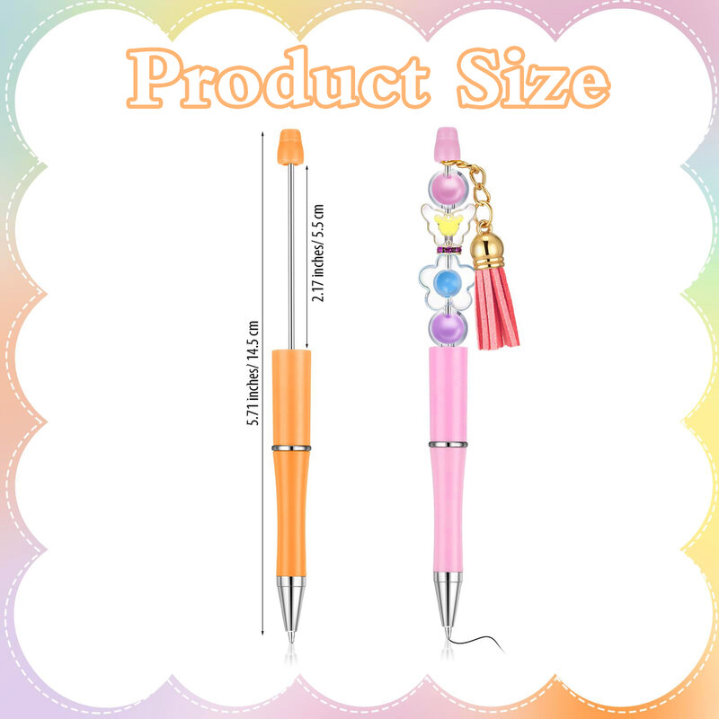 24Pcs New Beaded Ballpoint Pens Plastic Beadable Pens Wedding Favors Birthday Party Gifts Student Stationery Pens for Writing