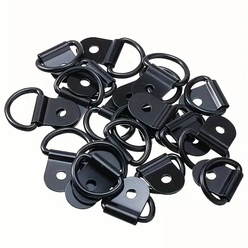 10/20PCS D Shape Pull Hook Tie Down Anchor Ring Iron Stainless Steel Cargo Tie Down Ring for Truck Trailers RV Boats Accessories
