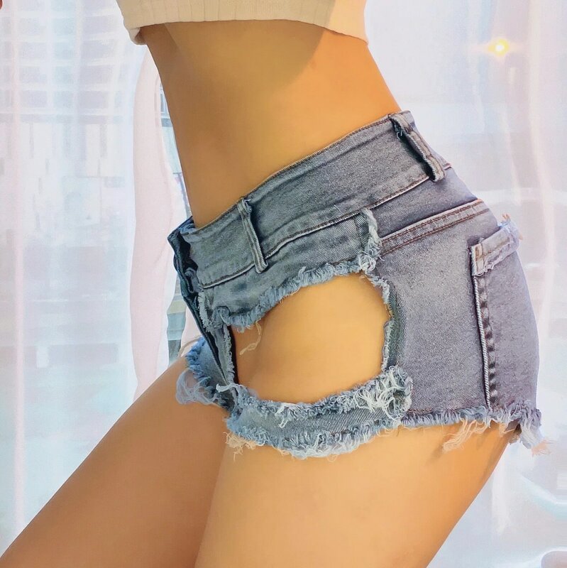 Cao Cấp Gợi Cảm Nữ Quần Short Jean Mùa Hè 2022 Thời Trang Mới Denim Cotton Vỡ Lỗ Nối Nữ Skinny Siêu Ngắn quần Jean