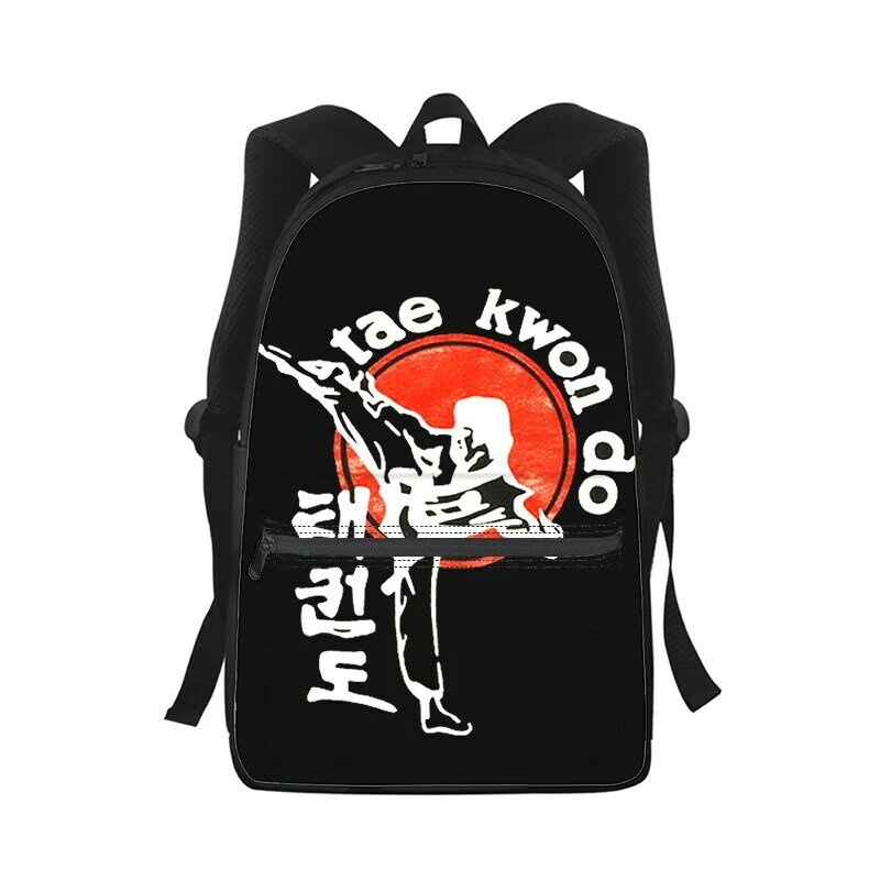Mochila Kungfu Taekwondo, 3D Print, Student School Bag, Laptop Bag, Bolsa de Ombro, Viagem, Homens, Mulheres, Crianças, Moda