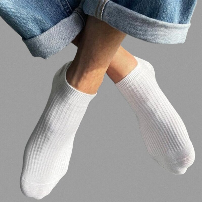 2024 New 5 Pairs/Pack Cotton Socks Ankle Socks Women 100% Cotton Invisible Sweat-absorbing Girls Low Tube Boat Socks 36-42