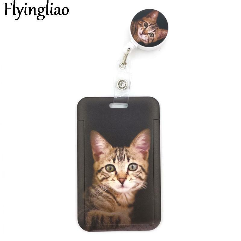 Real Lovely Cat Fashion Women Card Holder Lanyard Colorful Retractable Badge Reel Nurse Doctor Student Card Clips Badge Holder