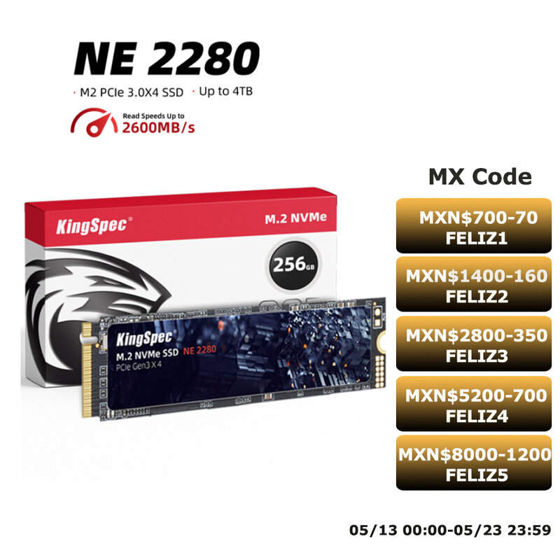 KingSpec-unidad interna M2 SSD PCIe 1TB M.2 ssd 128GB 256GB 2TB 2280 512GB NVMe M.2 SSD clave M 4TB hdd para ordenador portátil de escritorio X79