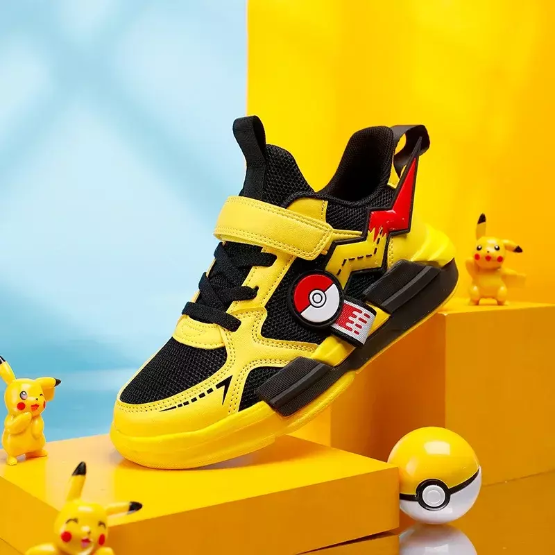 Pokémon Pikachu Anime Tênis para Crianças, Tênis Esportivos, Basquete, Respirável, Tênis, Casual, Leve, Sapatos Infantis