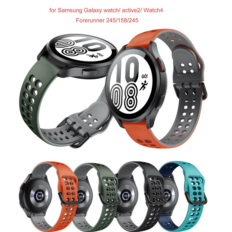 Tali silikon 20mm untuk jam tangan Mi S3 warna 2 S1 aktif Pro S2 42 46mm tali jam tangan pintar aksesori Correa