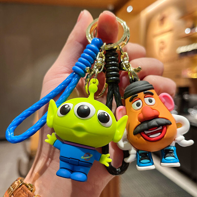 Cartoon Anime Toy Story Buzz Lightyear Keychain Astronaut Alien Lotso Disney Car Key Chain Ring Pendant Gift Toys for Children