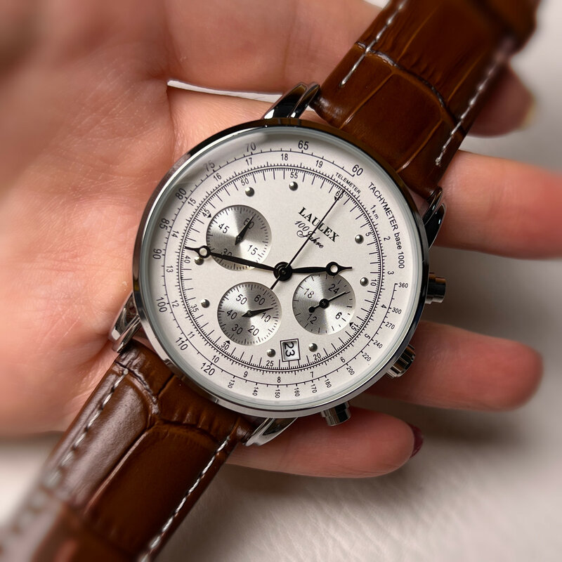Nowa luksusowa marka Zeppelin z tym samym wielofunkcyjnym zegarem z kodem czasowym do nurkowania skórzany pasek męski zegarek kwarcowy na prezent bransoletka