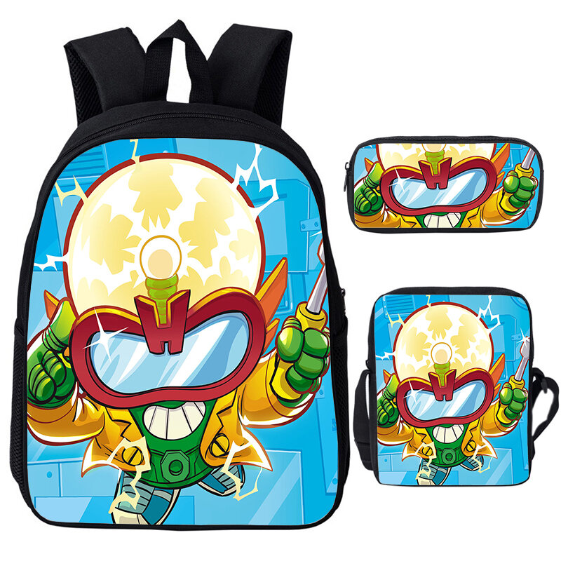 Superzings Serie Rucksack für Kinder 3 teile/satz Jungen Mädchen SuperThings Rucksäcke Anime Tasche Bookbag Cartoon Schule Taschen Neue Mochila