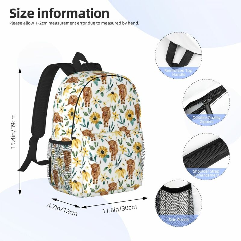 Рюкзаки для мальчиков и девочек Highland из коровьей кожи, Мультяшные школьные ранцы для ноутбука, вместительная сумка на плечо