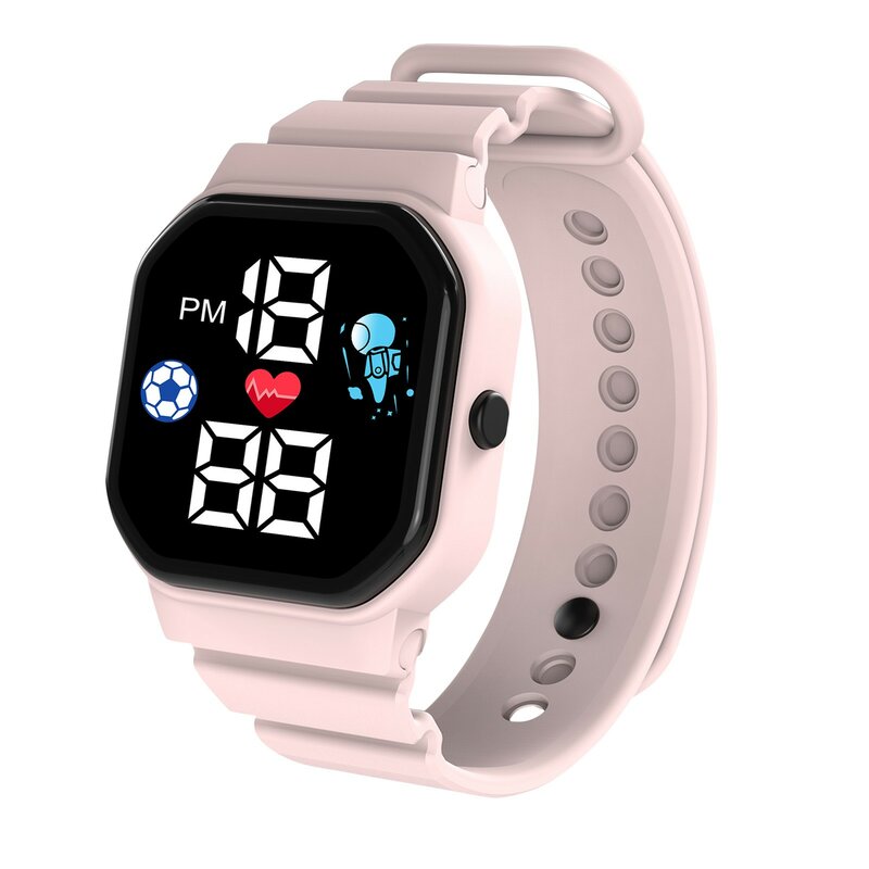 Часы детские спортивные цифровые со светодиодной подсветкой, водонепроницаемые электронные наручные часы с силиконовым ремешком для мальчиков и девочек, подарки 2023