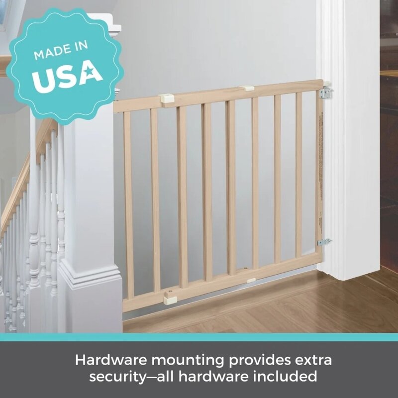 30 in.     H x 28-42 in.     W Wood Child Safety Gate